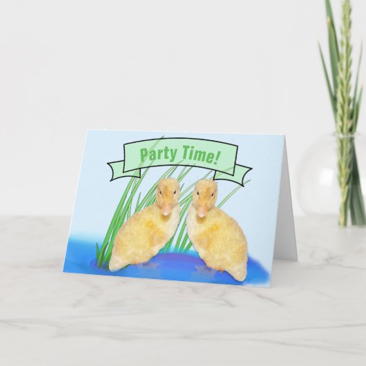 Invitation Cute Yellow Ducklings Fête d'anniversaire pour enf (Devant)