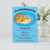 Invitation Cute yellow snail cartoon (Debout devant)