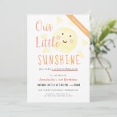 Invitation Cute Yellow Sunshine Girl Anniversaire virtuel (Debout devant)