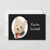 Invitation Cute Yorkshire Terrier Yorkie fête d'anniversaire (Devant)
