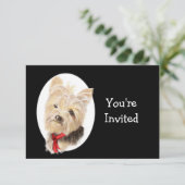 Invitation Cute Yorkshire Terrier Yorkie fête d'anniversaire (Debout devant)