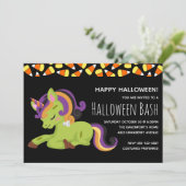 Invitation Cute Zombie Unicorn Halloween Party (Debout devant)