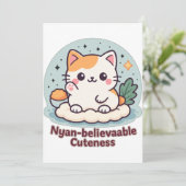 Invitation Cutesse Nyan crédible - Cute Kawaii Cat (Debout devant)