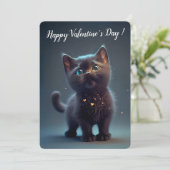 Invitation Cutest Black Kitten Valentine's Day (Debout devant)
