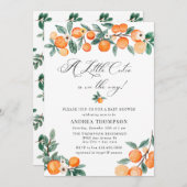 Invitation Cutie | Baby shower orange (Devant / Derrière)
