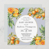 Invitation Cutie | Baby shower orange (Devant / Derrière)