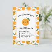 Invitation Cutie Clementine Mandarin Tangerine Bleu orange (Debout devant)