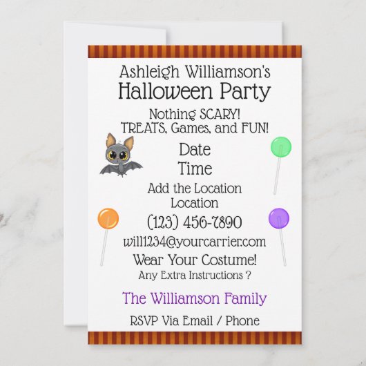 Invitation Cutie Kitty FUN Halloween (Dos)