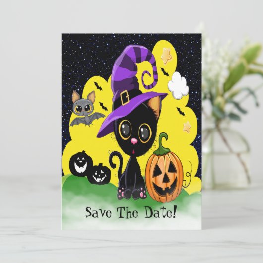Invitation Cutie Kitty FUN Halloween (Debout devant)