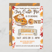 Invitation Cutie Pie Automne 1er Anniversaire Garçon Premier  (Devant / Derrière)