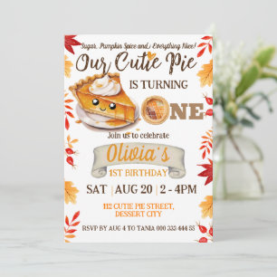 Invitation Cutie Pie Automne 1er Anniversaire Garçon Premier