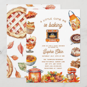 Invitation Cutie Pie   Baby shower automne