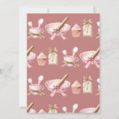 Invitation Cutie Pie | Baby shower fille rose aquarelle (Dos)