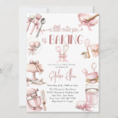 Invitation Cutie Pie | Baby shower fille rose aquarelle (Devant)