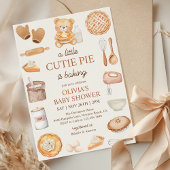 Invitation Cutie Pie Baking Teddy Bear Baby shower d'automne