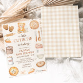 Invitation Cutie Pie Baking Teddy Bear Baby shower d'automne