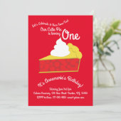 Invitation Cutie Pie Cerise Pie 1er Anniversaire Cute Invitat (Debout devant)