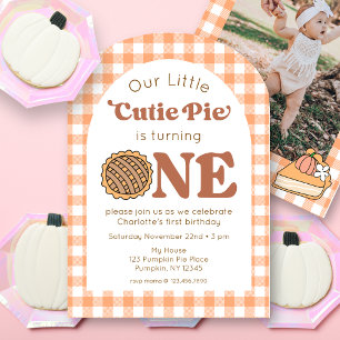 Invitation Cutie Pie Citrouille 1er Anniversaire Photo Invita