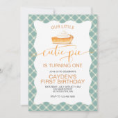 Invitation Cutie Pie citrouille pie Chute plaid Premier anniv (Devant)