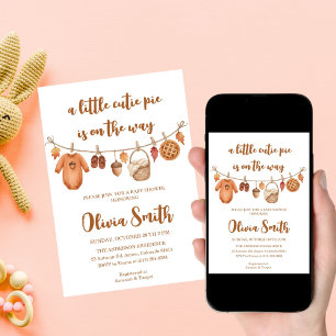 Invitation Cutie Pie est en route, Baby Shower d'automne