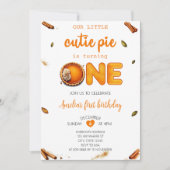 Invitation Cutie Pie Fall Rustique Orange En vichy 1er annive (Devant)