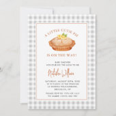 Invitation Cutie Pie Grey À damiers Baby shower d'automne (Devant)