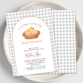 Invitation Cutie Pie Grey En vichy À damiers Baby shower Auto