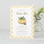Invitation Cutie Pie Lemon Tart Watercolor Baby Shower (Debout devant)