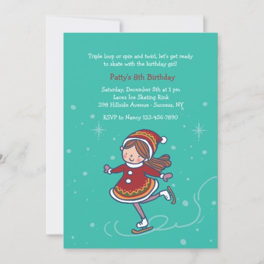 Invitation Cutie sur l'invitation sur glace (Devant)