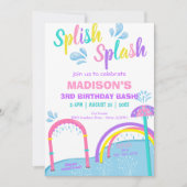 Invitation Cuties Splish Splash Parc aquatique Fille Annivers (Devant)