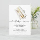 Invitation Cutlerie aquarelle | Dîner d'anniversaire très sim (Debout devant)