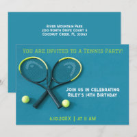 Cyan Anniversaire Raquettes et Balls Tennis