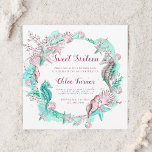 Invitation Cyan & Lavender sous le Sweet sixteen marin<br><div class="desc">Personnalisez cette invitation d'anniversaire Under the Sea avec des hippocampes,  des étoiles de mer,  des coquillages et des récifs coralliens. Pour une personnalisation plus avancée de cette conception,  cliquez sur le BOUTON OUTIL DESIGN BLEU ci-dessus ! Des articles correspondants sont également disponibles.</div>