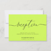 Invitation Cyber Lime Jet Black after dinner reception (Devant)