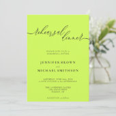 Invitation Cyber Lime Jet Black Celebration Rehearsal Dinner (Debout devant)