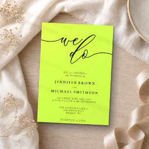 Invitation Cyber Lime Jet Black Signature We Do Typo Mariage
