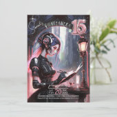 Invitation Cyberpunk Quinceanera Rose Gold/Grey ID1027 (Debout devant)