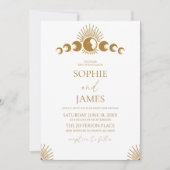 Invitation Cycle de Lune Céleste Mariage Élégant minimal (Devant)