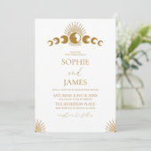 Invitation Cycle de Lune Céleste Mariage Élégant minimal (Debout devant)