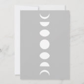Invitation Cycles de Phases de Lune Gris & Blanc Douce 16 (Dos)