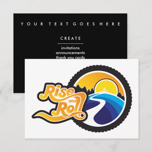 Invitation cycliste montée et roulée (Devant / Derrière)
