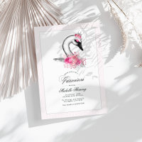 Cygne Blanc Fleurs Roses Photo de Quinceañera