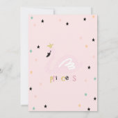 Invitation Cygne, Étoiles, Baby shower Princesse (Dos)