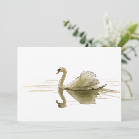 Invitation Cygne glissant sur l'eau (Debout devant)