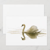 Invitation Cygne glissant sur l'eau (Devant / Derrière)
