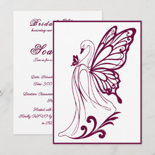 Invitation Cygne gracieux avec des ailes de papillon