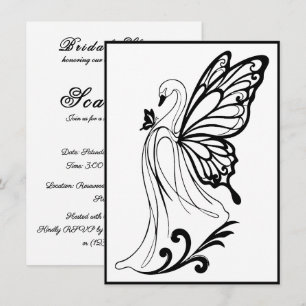 Invitation Cygne gracieux avec des ailes de papillon