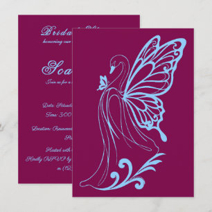 Invitation Cygne gracieux avec des ailes de papillon
