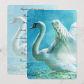 Invitation Cygne magique pendant un Mariage de douche d'été (Devant / Derrière)