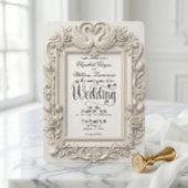 Invitation Cygnes Antique Baroque & Roses de Conte de Fées Ma